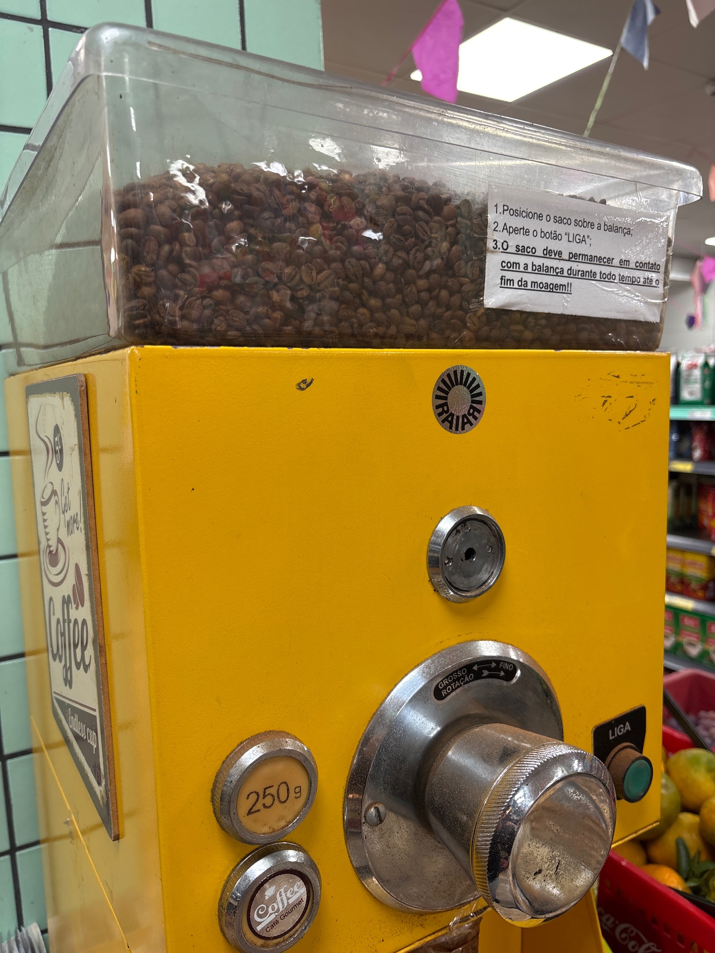Café moído na hora